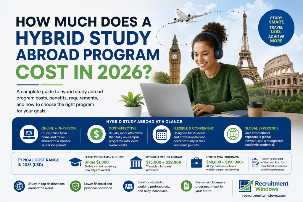 Hybrid study abroad cost breakdown 2026